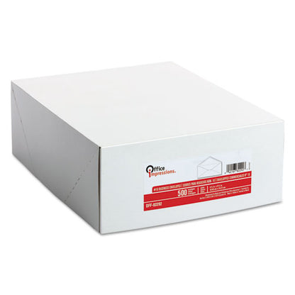 Office Impressions White Envelope, #10, Commercial Flap, Gummed Closure, 4.13 x 9.5, White, 500-Box OFF82292