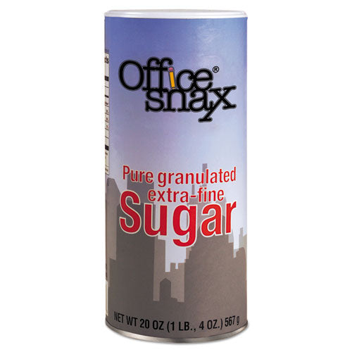 Office Snax Reclosable Canister of Sugar, 20oz, 24-Carton 00019CT