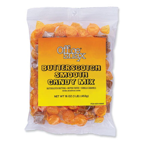 Office Snax Candy Assortments, Butterscotch Smooth Candy Mix, 1 Lb Bag (OFX00665)
