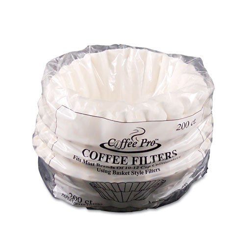 Coffee Pro Basket Filters for Drip Coffeemakers, 10 to 12 Cup Size, White, 200-Pack CPF200