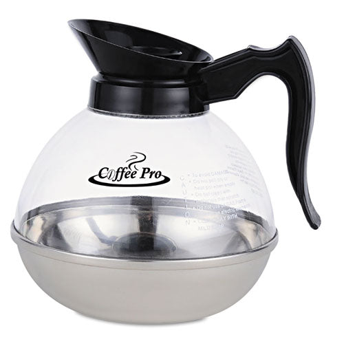 Coffee Pro Unbreakable Regular Coffee Decanter, 12-Cup, Stainless Steel-Polycarbonate CPU12