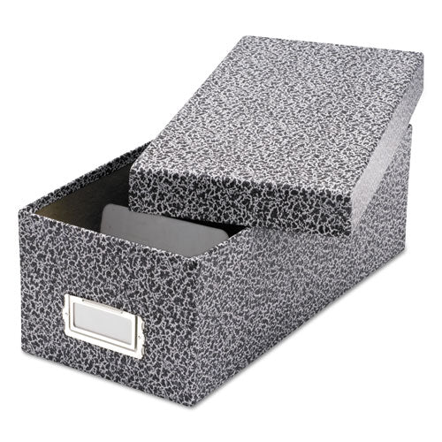 Oxford Reinforced Board Card File, Lift-Off Cover, Holds 1,200 3 x 5 Cards, 5.13 x 11 x 3.63, Black-White 40588