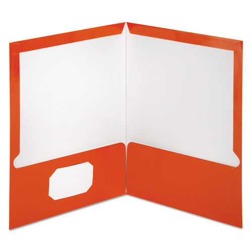 Oxford Two-Pocket Laminated Paper Folder, 100-Sheet Capacity, 11 x 8.5, Metallic Copper, 25-Box 5049580