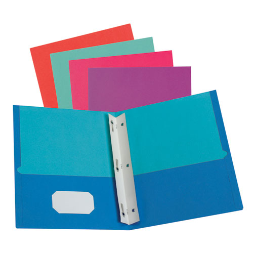 Oxford Twisted Twin Smooth Pocket Folder w-Fasteners, 100-Sheet Capacity, 11 x 8.5, Assorted Solid Colors, 10-Pack 51276