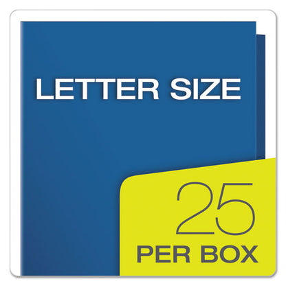 Oxford High Gloss Laminated Paperboard Folder, 100-Sheet Capacity, 11 x 8.5, Blue, 25-Box 51701EE