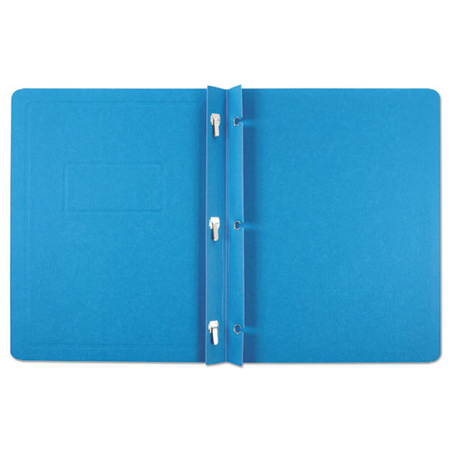 Oxford Title Panel and Border Front Report Cover, 3-Prong Fastener, Panel and Border Cover, 0.5" Cap, 8.5 x 11, Light Blue, 25-Box 52501EE