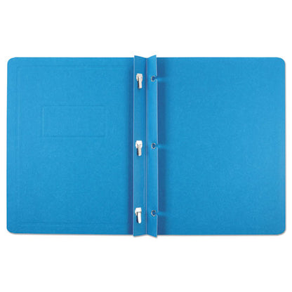 Oxford Title Panel and Border Front Report Cover, 3-Prong Fastener, Panel and Border Cover, 0.5" Cap, 8.5 x 11, Light Blue, 25-Box 52501EE
