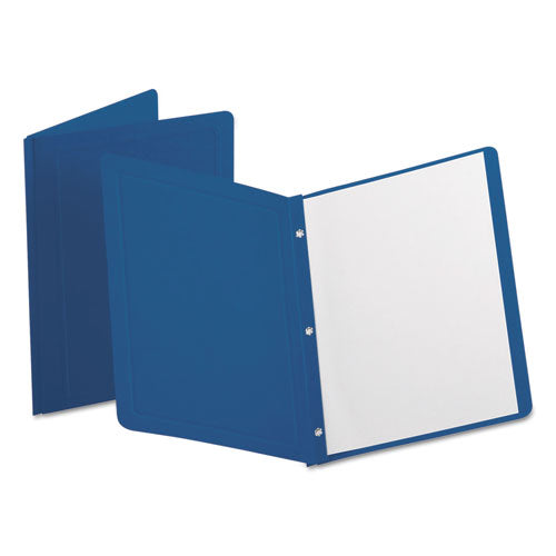 Oxford Title Panel and Border Front Report Cover, Three-Prong Fastener, 0.5" Capacity, Dark Blue-Dark Blue, 25-Box 52538EE