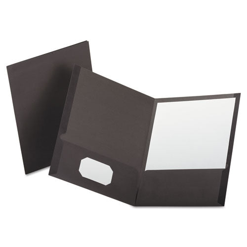 Oxford Linen Finish Twin Pocket Folders, 100-Sheet Capacity, 11 x 8.5, Gray, 25-Box 53405EE