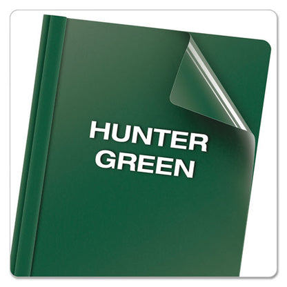Oxford Clear Front Report Cover, Three-Prong Fastener, 0.5" Capacity, 8.5 x 11, Clear- Hunter Green, 25-Box 55856EE