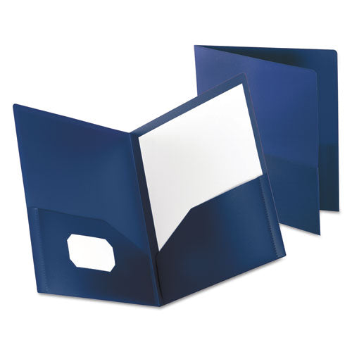 Oxford Poly Twin-Pocket Folder, 100-Sheet Capacity, 11 x 8.5, Opaque Dark Blue 57402EE