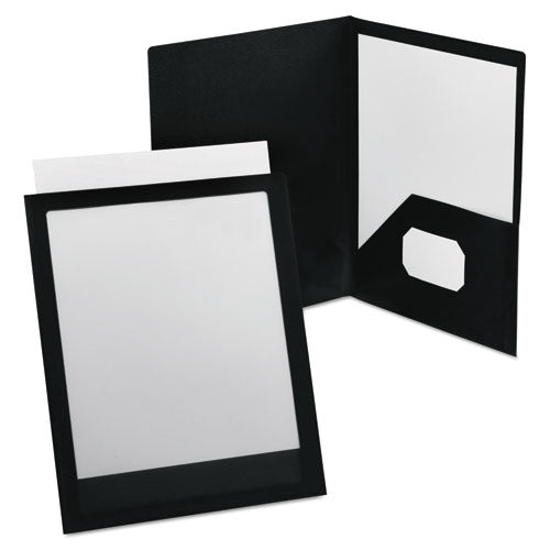 Oxford ViewFolio Polypropylene Portfolio, 100-Sheet Capacity, 11 x 8.5, Clear-Black 57442EE