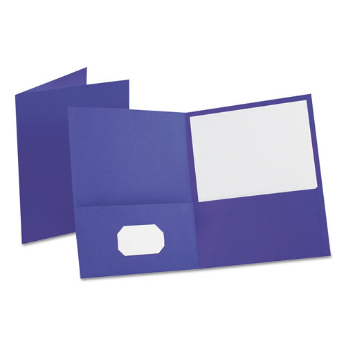 Oxford Leatherette Two Pocket Portfolio, 8.5 x 11, Purple-Purple, 10-Pack 57583