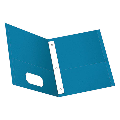 Oxford Twin-Pocket Folders with 3 Fasteners, 0.5" Capacity, 11 x 8.5, Light Blue, 25-Box 57701