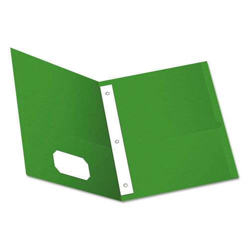 Oxford Twin-Pocket Folders with 3 Fasteners, 0.5" Capacity, 11 x 8.5, Green, 25-Box 57703
