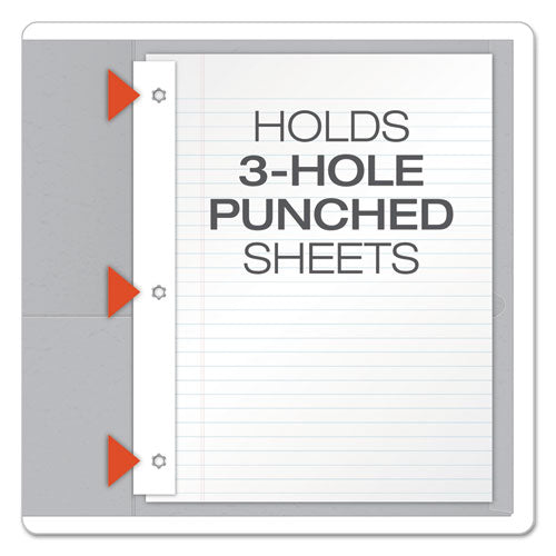 Oxford Twin-Pocket Folders with 3 Fasteners, 0.5" Capacity, 11 x 8.5, Gray, 25-Box 57705