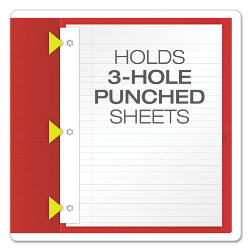Oxford Twin-Pocket Folders with 3 Fasteners, 0.5" Capacity, 11 x 8.5, Red, 25-Box 57711