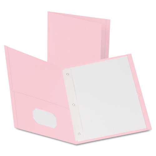 Oxford Twin-Pocket Folders with 3 Fasteners, 0.5" Capacity, 11 x 8.5, Pink,25-Box 57768EE