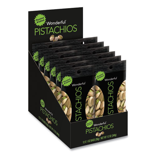 Paramount Farms Wonderful Pistachios, Roasted and Salted, 1 oz Pack, 12-Box PAR12833