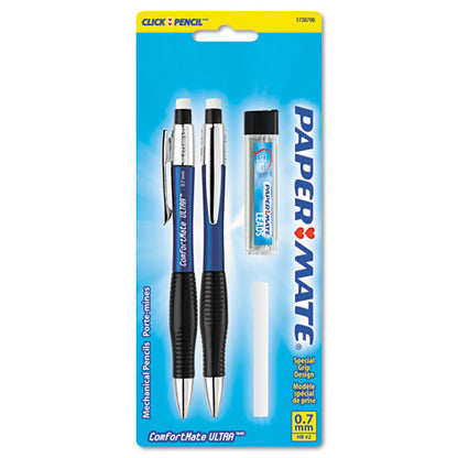 Paper Mate ComfortMate Ultra Pencil Starter Set, 0.7 mm, HB (#2.5), Black Lead, Assorted Barrel Colors, 2-Pack 1738796