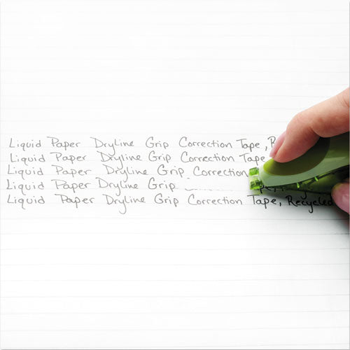 Paper Mate Liquid Paper DryLine Grip Correction Tape, Recycled Dispenser, 1-5" x 335", 2-Pack 1744480