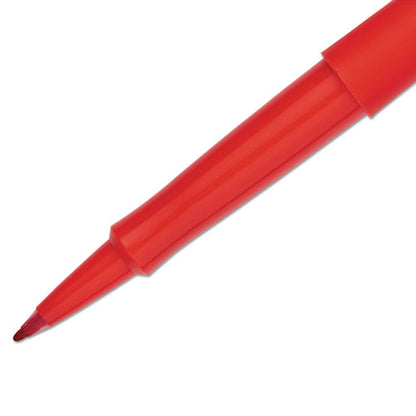 Paper Mate Point Guard Flair Felt Tip Porous Point Pen, Stick, Bold 1.4 mm, Red Ink, Red Barrel, 36-Box 1921091