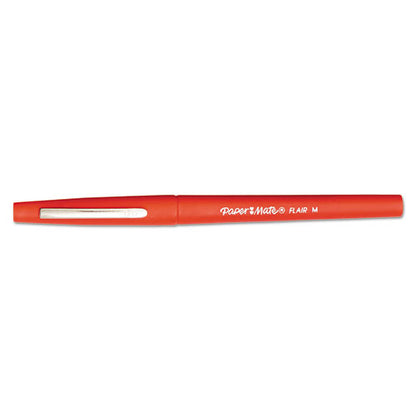 Paper Mate Point Guard Flair Felt Tip Porous Point Pen, Stick, Bold 1.4 mm, Red Ink, Red Barrel, 36-Box 1921091