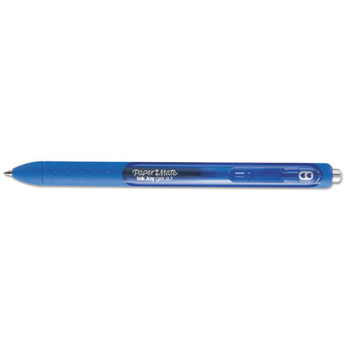 Paper Mate InkJoy Gel Pen, Retractable, Medium 0.7 mm, Blue Ink, Blue Barrel, Dozen 1951721