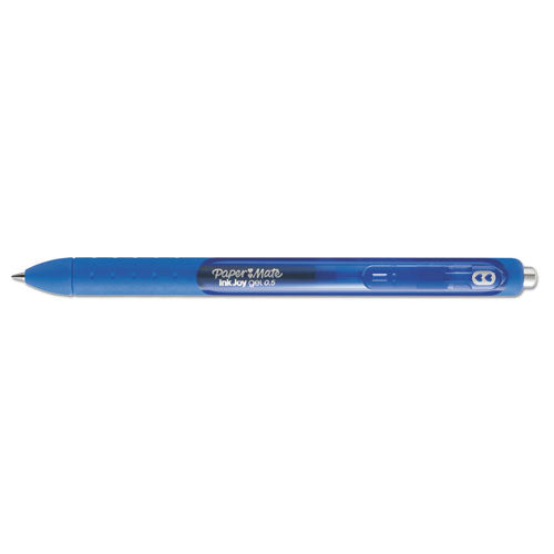 Paper Mate InkJoy Gel Pen, Retractable, Micro 0.5 mm, Blue Ink, Blue Barrel, Dozen 1951722