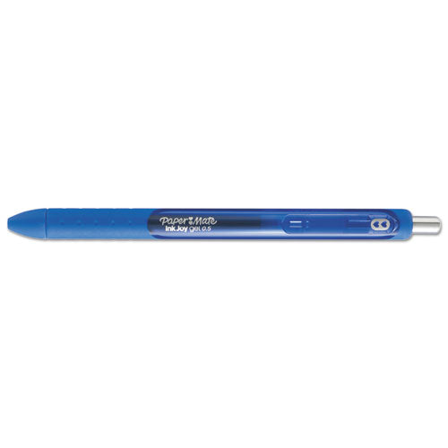 Paper Mate InkJoy Gel Pen, Retractable, Micro 0.5 mm, Blue Ink, Blue Barrel, Dozen 1951722