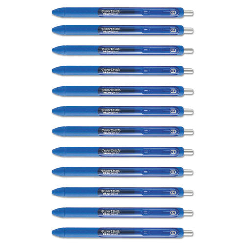 Paper Mate InkJoy Gel Pen, Retractable, Micro 0.5 mm, Blue Ink, Blue Barrel, Dozen 1951722