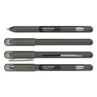 Paper Mate InkJoy Gel Pen, Stick, Medium 0.7 mm, Black Ink, Black Barrel, Dozen 2022985