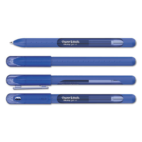 Paper Mate InkJoy Gel Pen, Stick, Medium 0.7 mm, Blue Ink, Blue Barrel, Dozen 2023006