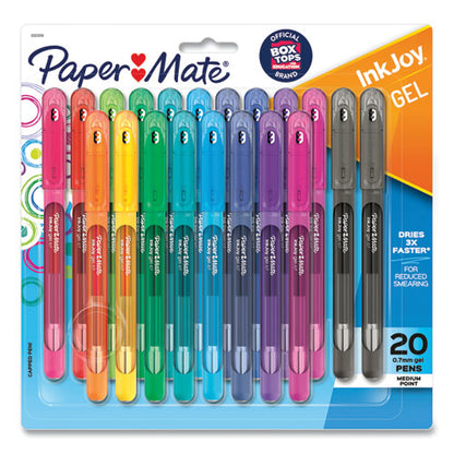 Paper Mate InkJoy Gel Pen, Stick, Medium 0.7 mm, Assorted Ink and Barrel Colors, 20-Pack 2023018