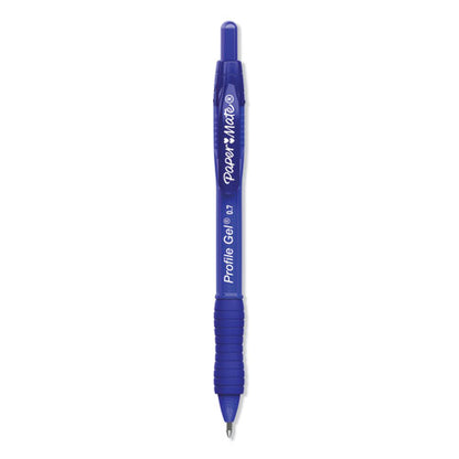 Paper Mate Profile Gel Pen, Retractable, Medium 0.7 mm, Blue Ink, Translucent Blue Barrel, 36-Pack 2095449