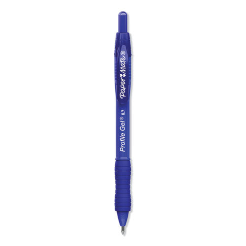 Paper Mate Profile Gel Pen, Retractable, Medium 0.7 mm, Blue Ink, Translucent Blue Barrel, 36-Pack 2095449