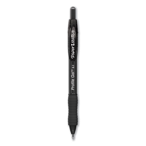 Paper Mate Profile Gel Pen, Retractable, Fine 0.5 mm, Black Ink, Translucent Black Barrel, 36-Pack 2095452