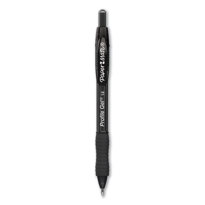 Paper Mate Profile Gel Pen, Retractable, Bold 1 mm, Black Ink, Translucent Black Barrel, Dozen 2095465
