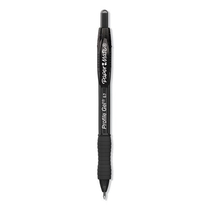 Paper Mate Profile Gel Pen, Retractable, Medium 0.7 mm, Black Ink, Translucent Black Barrel, 36-Pack 2095473