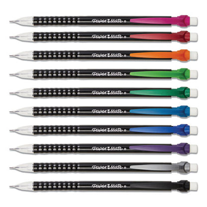 Paper Mate Write Bros Mechanical Pencil, 0.7 mm, HB (#2), Black Lead, Black Barrel with Assorted Clip Colors, 24-Pack 2104212