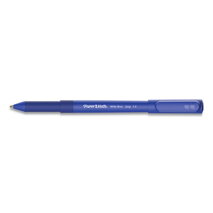 Paper Mate Write Bros. Grip Ballpoint Pen, Stick, Medium 1 mm, Blue Ink, Blue Barrel, Dozen 2124506