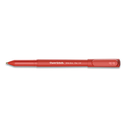 Paper Mate Write Bros. Ballpoint Pen, Stick, Fine 0.8 mm, Red Ink, Red Barrel, Dozen 2124517