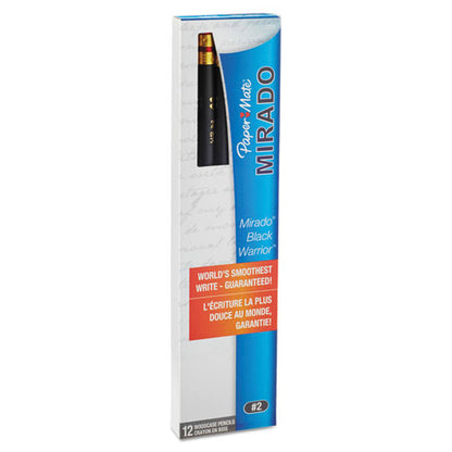 Paper Mate Mirado Black Warrior #2 HB Black Matte Barrel Pencils With Eraser (12 Count) 2254