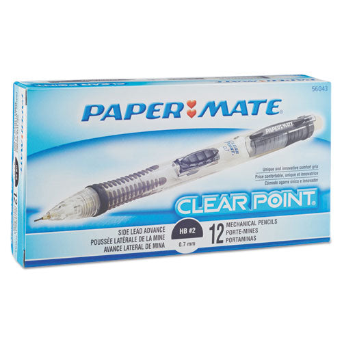 Paper Mate Clear Point Mechanical Pencil, 0.7 mm, HB (#2.5), Black Lead, Blue Barrel 56043
