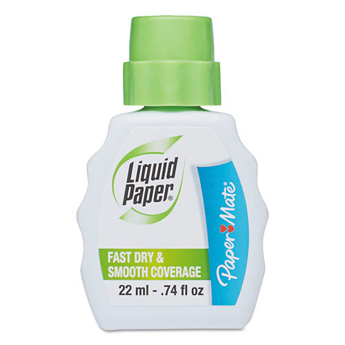 Paper Mate Liquid Paper Fast Dry Correction Fluid, 22 ml Bottle, White, 1-Dozen 5640115