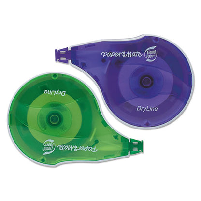 Paper Mate Liquid Paper DryLine Correction Tape, Non-Refillable, 1-6" x 472", 2-Pack 6137206