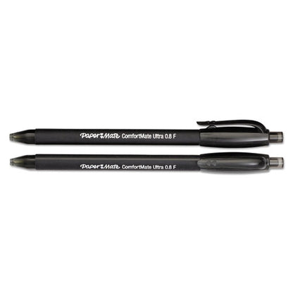 Paper Mate ComfortMate Ultra Retractable Ballpoint Pen Fine Point 0.8mm Black Ink (12 Count) 6380187