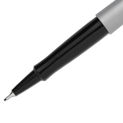 Paper Mate Flair Felt Tip Porous Point Pen, Stick, Extra-Fine 0.4 mm, Black Ink, Black Barrel, Dozen 8330152
