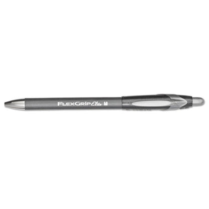 Paper Mate FlexGrip Elite Ballpoint Pen, Retractable, Medium 1 mm, Black Ink, Black Barrel, Dozen 85580