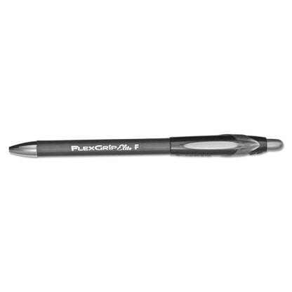 Paper Mate FlexGrip Elite Ballpoint Pen, Retractable, Fine 0.8 mm, Black Ink, Black Barrel, Dozen 85582